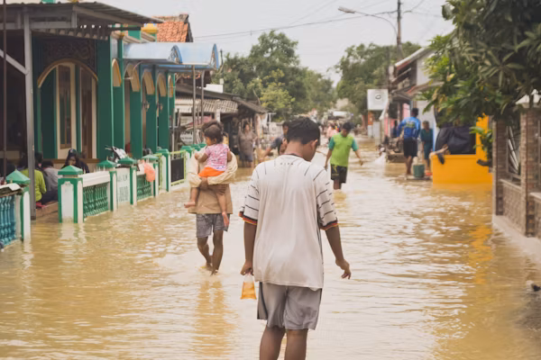 Cidade inundada.